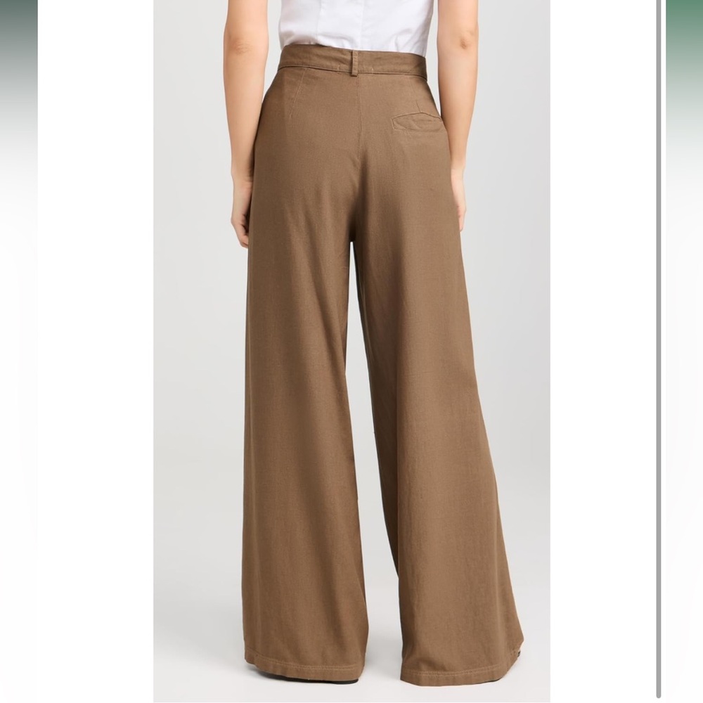 $208 NEW with tags!  Stateside Women's Linen Wide Leg Trousers - Twig - Small - Picture 3 of 10
